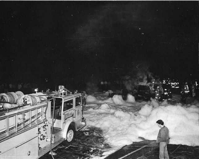 Fire Engine Parked on a Snowy Road