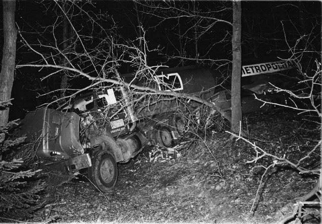 A Wrecked Semi-Truck Found in a Wooded Area